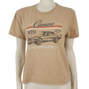Women's GM Official Camaro Sports Cars Cropped Tee T-Shirt Large Cotton Top